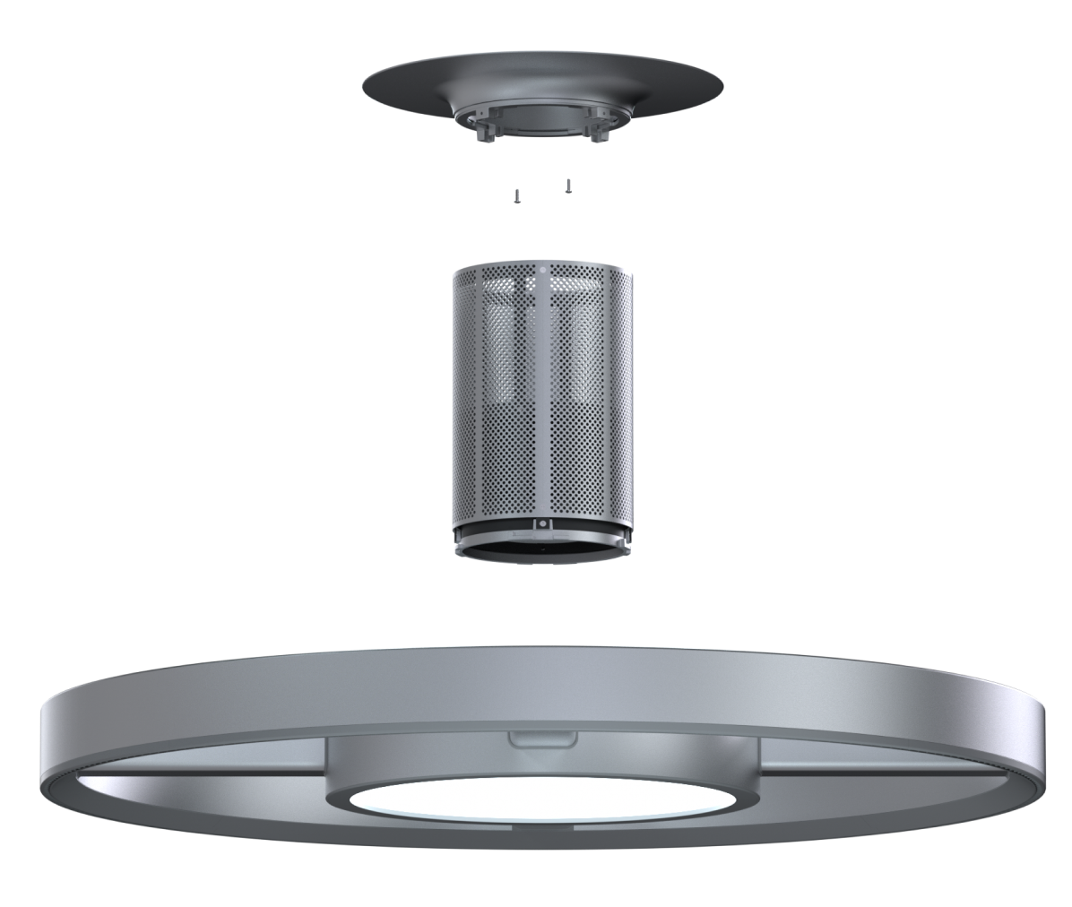 Halo bladeless ceiling fan setup structure